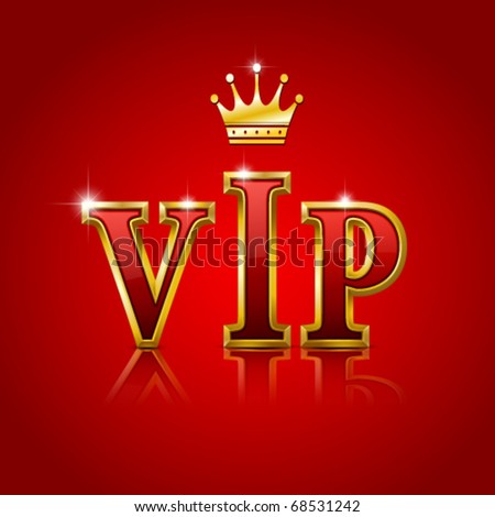 VIP gold letters. Vector illustration.