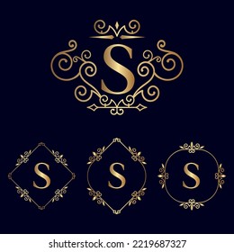 vip gold logo letter S