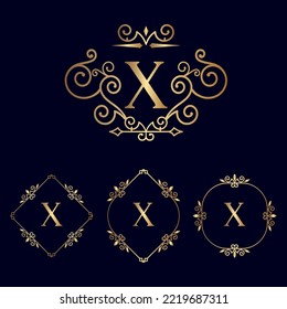 vip gold logo letter X