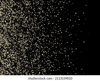 VIP Gold, Silver Glitter, Sparkles, Gradient Stars Confetti. Gold, Silver Rich Falling Stars Confetti. Expensive Premium New Year Christmas Decoration Vector Background. Sparkling Winter Glitter.