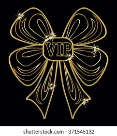 VIP golden banner, vector illustration