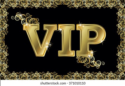 VIP golden card, vector illustration