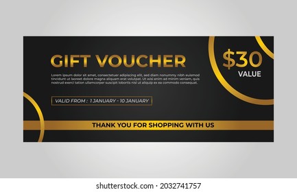 VIP Golden Gift Voucher template stock Vector