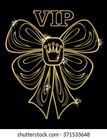 VIP golden greeting card, vector illustration