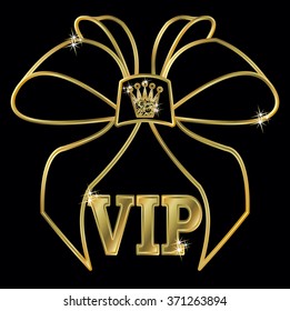 VIP golden invitation card, vector illustration