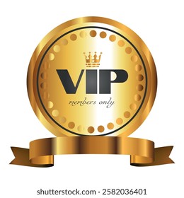 Vip golden luxury label for membership 