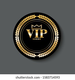 Vip Golden On Black Background Stock Vector (Royalty Free) 1583714593 ...