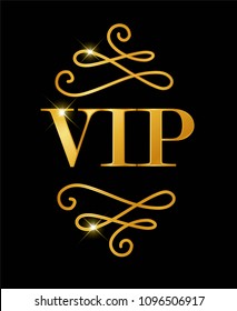 VIP golden sign vector