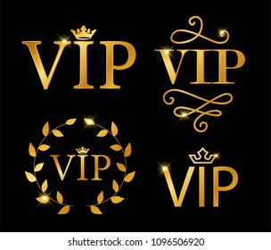 VIP golden sign vector
