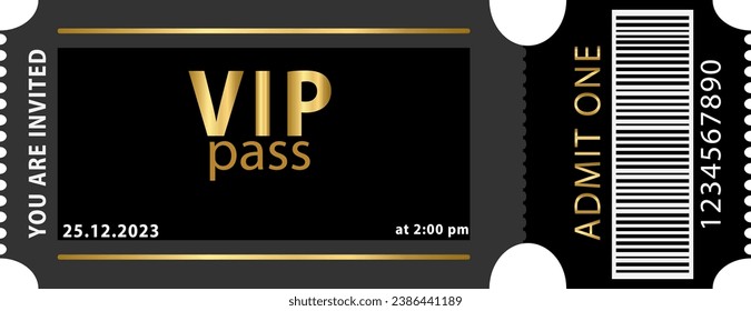 VIP golden ticket, admit one