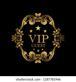 VIP guest luxury design. Design element with original, brand, product, quality, vip.
