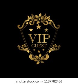 VIP guest luxury design. Design element with original, brand, product, quality, vip.