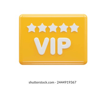 Vip icon 3d rendering element vip member icon illustration