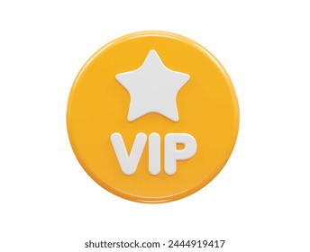 Vip icon 3d rendering element vip member icon illustration