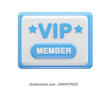 Vip icon 3d rendering element vip member icon illustration