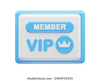 Vip icon 3d rendering element vip member icon illustration