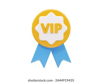 Vip icon 3d rendering element vip member icon illustration