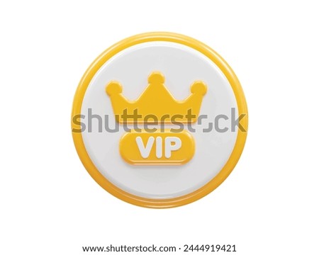 Vip icon 3d rendering element vip member icon illustration