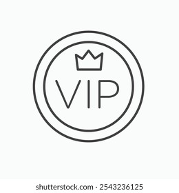 VIP icon in black outlined and solid.