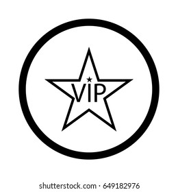 VIP icon with circle of stars, vector illustration