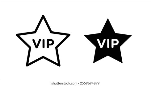 VIP Icon collection in filled and stroke style.