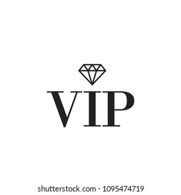 VIP icon with diamond. Vector
