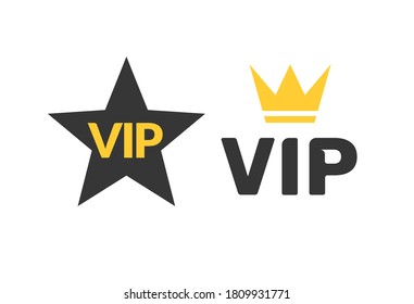 Icono de Vip, corona exclusiva de insignias de membresía importante. Club de miembros del icono Vip