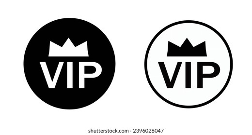 Icono VIP de estilo plano sobre fondo blanco. Símbolo vectorial aislado.  