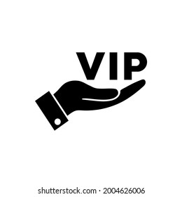 Icono VIP, logotipo aislado en fondo blanco