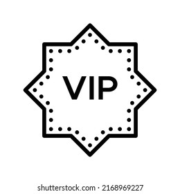 Vip Icon. Line Art Style Design Isolated On White Background