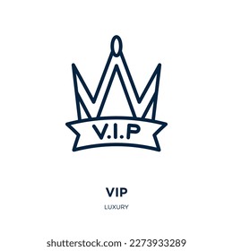 vip icon from luxury collection. Thin linear vip, business, star outline icon isolated on white background. Line vector vip sign, symbol for web and mobile
