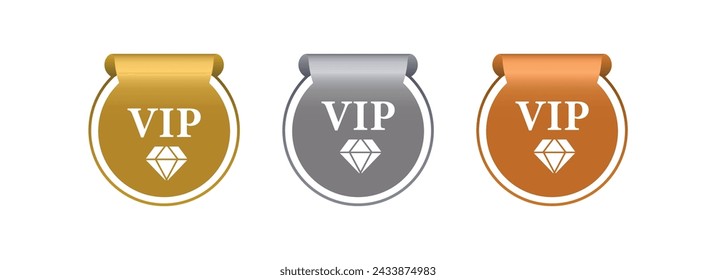icono vip sobre fondo blanco