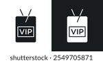 VIP icon pack in black color.