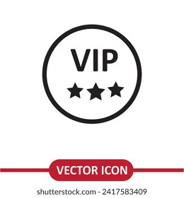 VIP ICON. Priority Sign creative flat trendy style illustration on white background..eps