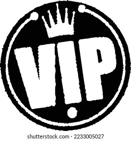 VIP-SYMBOL. Vorrangiges Zeichen und Symbol auf der Vektorgrafik im Glyph-Flachstil.