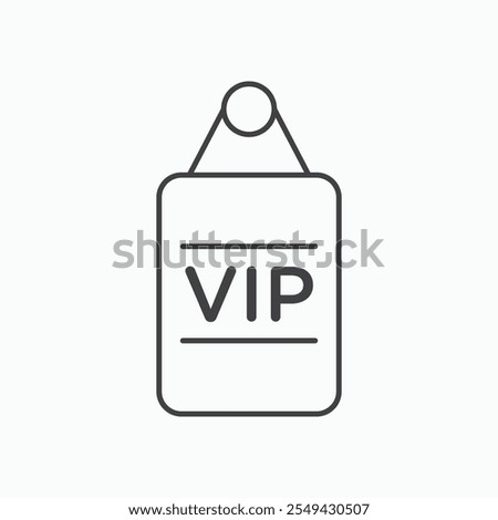 VIP icon set in blackthin line style.