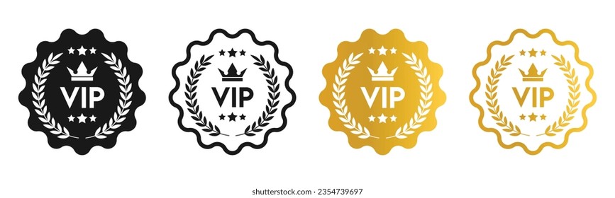 Vip icon set ,Premium and Luxury VIP badge in flat style,vector illustration