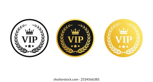 VIP icon set in trendy style. VIP vector sign. Premium and Luxury Vip icon vector.