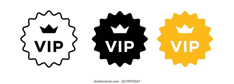  conjunto de ícones vip, design de crachá de pessoa muito importante. ilustração vetorial