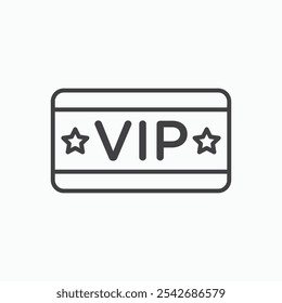 Icono VIP en líneas negras delgadas