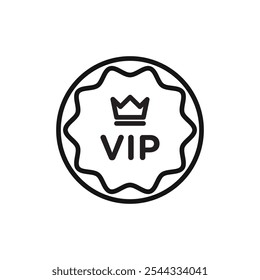 Ícone VIP Ilustração de linha fina plana com vetor