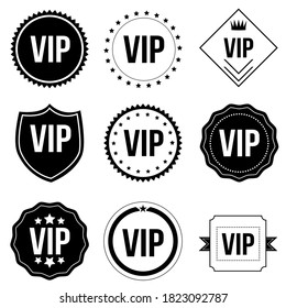 Conjunto de vectores de icono Vip. Colección de signos de ilustración de persona muy importante. símbolo del club.