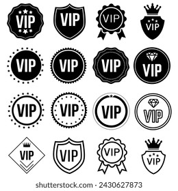 VIP-Icon-Vektor-Set. Sehr wichtige Person Illustration Schild Sammlung. Club Symbol.