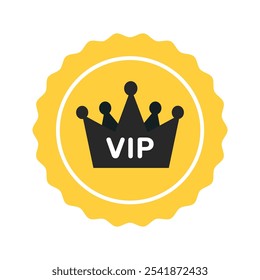 Ícone VIP. Rótulo de pessoa muito importante. Associação, serviço, premium, melhor, conceitos de qualidade. Ilustração isolada de design de vetor plano.