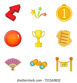 VIP icons set. Cartoon set of 9 vip vector icons for web isolated on white background