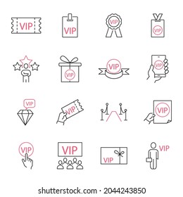 VIP icons set.  VIP pack symbol vector elements for infographic web