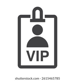 VIP ID Security Icon – Premium Access Identification Badge Vector
