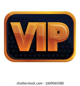 VIP inscription on black icon. Cartoon of VIP inscription on black vector icon for web design isolated on white background