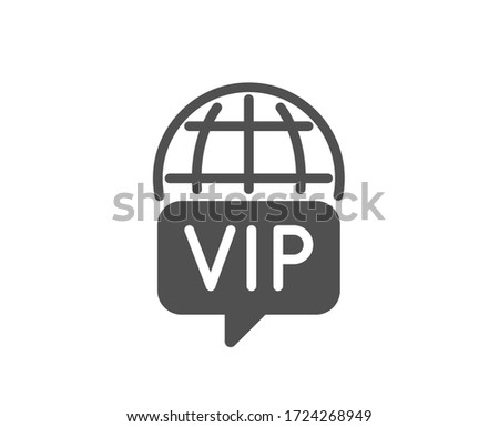 Vip internet icon. Very important person wifi access sign. Member club privilege symbol. Classic flat style. Quality design element. Simple vip internet icon. Vector