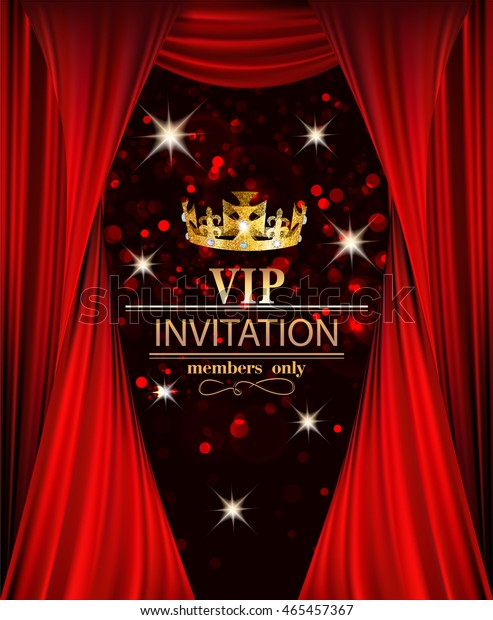 Vip Invitation Banner Red Theater Curtains Stock Vector (Royalty Free ...